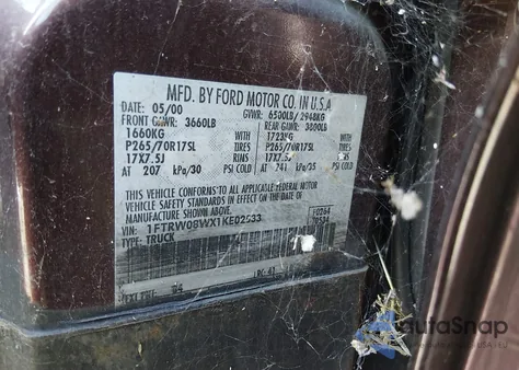 2001 Ford F-150 King Ranch Edition/Lariat/Xlt from USA, damaged, VIN 1FTRW08WX1KE02533